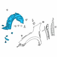 OEM 2017 Honda Civic Fender Left, Front Inner Diagram - 74151-TGH-A00