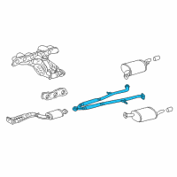 OEM Lexus GS400 Exhaust Center Pipe Assembly Diagram - 17420-46380
