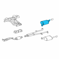 OEM 2002 Lexus GS300 Exhaust Tail Pipe Assembly Diagram - 17430-46570