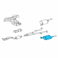 OEM 2002 Lexus GS300 Exhaust Tail Pipe Assembly Diagram - 17440-46130