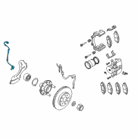 OEM 2010 Chevrolet Aveo5 Front Speed Sensor Diagram - 96959997