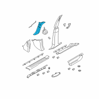 OEM 2004 Ford Expedition Weatherstrip Pillar Trim Diagram - 2L1Z-7803598-AAC