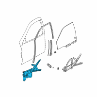 OEM Saturn L300 Front Side Door Window Regulator Assembly Diagram - 24416188