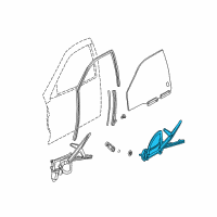 OEM 2002 Saturn LW200 Front Side Door Window Regulator Assembly Diagram - 22669948