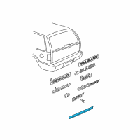 OEM 2000 Chevrolet Blazer Molding Kit, End Gate Lower Diagram - 88935310