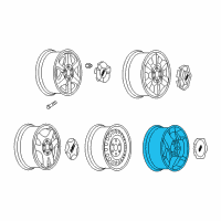 OEM 2009 GMC Envoy Wheel Rim-17X7 Aluminum Polished Diagram - 9593400