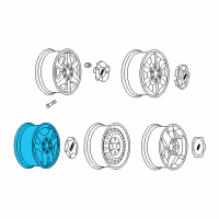 OEM 2003 GMC Envoy XL Alloy Wheels Diagram - 9593391