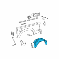 OEM Toyota Tacoma Wheelhouse Liner Diagram - 65638-04050