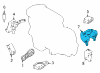 OEM 2022 Nissan Sentra Support-Engine Mounting, LH Diagram - 11254-6LB0A