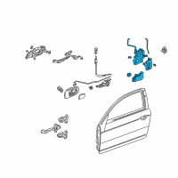 OEM 2001 Honda Civic Lock Assembly Left, Front Diagram - 72150-S5P-A12