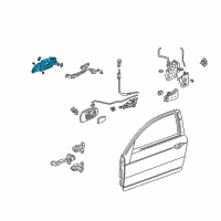 OEM 2005 Honda Civic Handle Assembly, Left Front Door (Outer) (Magnesium Metallic) Diagram - 72180-S5A-J02YA