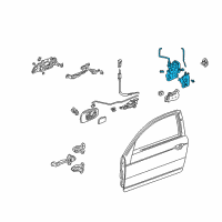 OEM 2001 Honda Civic Lock Assembly Left, Front Diagram - 72150-S5P-A02