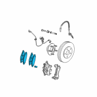 OEM 2008 Chrysler Pacifica Front Disc Brake Pad Kit Diagram - 5134358AA