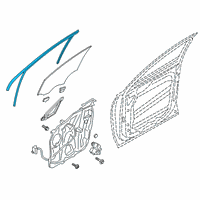 OEM 2019 Hyundai Santa Fe Run Assembly-FR Dr WDO Glass LH Diagram - 82530-S1000