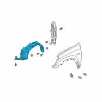 OEM 2004 Honda CR-V Fender Assembly, Right Front (Inner) Diagram - 74100-S9A-000