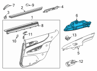 OEM 2022 Toyota Mirai Armrest Base Diagram - 67645-62020