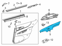 OEM 2021 Toyota Mirai Armrest Diagram - 74270-62020