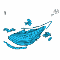 OEM 1993 Hyundai Elantra Headlamp Assembly, Left Diagram - 92101-28050