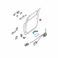 OEM 2015 Nissan Armada Rear Door Inside Handle Assembly Right Diagram - 80670-ZW00A