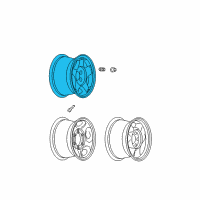 OEM 2000 Chevrolet Silverado 2500 Wheel Rim - 16X7 Aluminum *Silver Diagram - 9592558