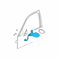 OEM Buick Park Avenue Mirror Asm-Outside Rear View W/Turn Signal (Paint To Match) Diagram - 25731725