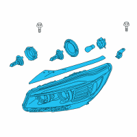 OEM 2017 Kia Sorento Passenger Side Headlight Assembly Diagram - 92102C6000