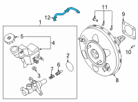 OEM 2021 Hyundai Sonata Hose Assembly-Brake Booster Vacuum Diagram - 59130-L1100