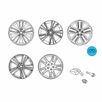 OEM Infiniti 19-inch Split 5-spoke Bright Wheel (includes center cap). Infiniti Centercap - dark gray Diagram - 40342-4GH9A