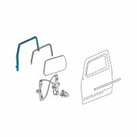 OEM 2007 Hummer H3 Weatherstrip, Front Side Door Window Diagram - 25903183