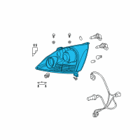 OEM 2009 Lexus GX470 Headlamp Unit Assembly, Right Diagram - 81130-60A60