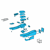 OEM Ford Taurus Console Assembly Diagram - 2F1Z-54045A36-CAA