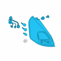 OEM Ford Fiesta Tail Lamp Assembly Diagram - D2BZ-13405-E