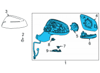 OEM Toyota Highlander Mirror Assembly Diagram - 87910-0E380