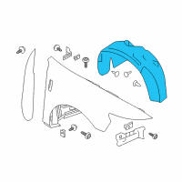 OEM 2011 Lincoln MKS Fender Liner Diagram - 8A5Z-16102-A