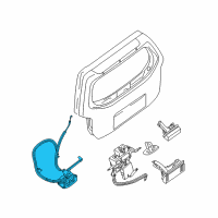 OEM 2017 Nissan Quest Back Door Lock Assembly Diagram - 90502-CY00A