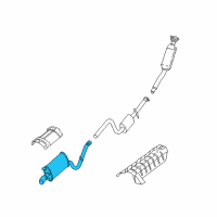 OEM 2002 Chrysler Sebring Exhaust Muffler And Tailpipe Diagram - 4764840AC