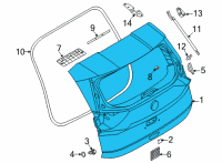 OEM Nissan Rogue Door Assy-Back Diagram - 9001A-6RC1A