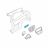 OEM 2003 Ford Focus Body Side Molding Diagram - 5S4Z-6129076-DAA