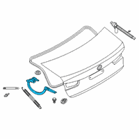 OEM BMW 330e xDrive Left Trunk Lid Hinge Diagram - 41-00-7-481-967