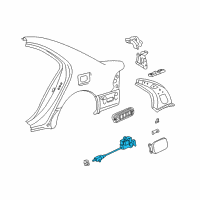 OEM 2001 Lexus LS430 Lock Sub-Assy, Fuel Filler Opening Lid Diagram - 77030-50010