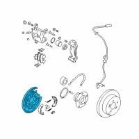 OEM Kia Sportage Rear Brake Back Plate Assembly, Right Diagram - 582522E500