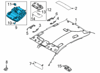 OEM 2022 Hyundai Sonata Overhead Console Lamp Assembly Diagram - 92800-L0000-NVC