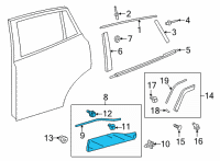 OEM 2022 Toyota Corolla Cross Lower Molding Diagram - 75077-0A040