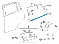 OEM 2022 Toyota Corolla Cross Belt Molding Diagram - 75730-0A060