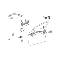 OEM 2015 Lexus RX350 Rod, Front Door Lock Open, RH Diagram - 69311-0E020