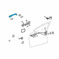 OEM 2015 Lexus ES300h Front Door Outside Handle Assembly, Left Diagram - 69220-0E010-A0