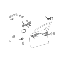 OEM 2011 Lexus RX450h Cable Assy, Front Door Inside Locking Diagram - 69750-0E020