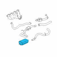 OEM GMC Sierra 3500 Classic Exhaust Muffler Assembly (W/ Exhaust & T/Pipe & 3W Diagram - 15798947