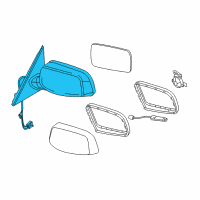 OEM 2004 BMW 645Ci Exterior Mirror Without Glass, Heated, Left Diagram - 51-16-7-189-357