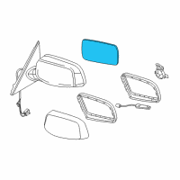 OEM BMW 525i Mirror Glass, Heated, Plane, Left Diagram - 51-16-7-116-747